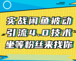 实战闲鱼被动引流4.0技术，坐等粉丝来找你，实操演示日加200+精准粉-八爪鱼资源库