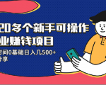 20多个新手可操作的副业赚钱项目:业余时间0基础日入几500+实操分享-八爪鱼资源库