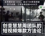 创壹慧慧周短视频爆款方法论，让你快速入门、少走弯路、节省试错成本-八爪鱼资源库