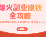 爆火副业赚钱全攻略：实打实演练/学完就能用/全渠道赚钱，带普通人月入３万元-八爪鱼资源库