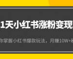 21天小红书涨粉变现营(第4期):带你掌握小红书爆款玩法,月赚10W+秘密-八爪鱼资源库