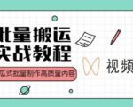 视频号批量搬运实战操作运营赚钱教程,傻瓜式批量制作高质量内容【附视频教程+PPT】-八爪鱼资源库