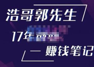 浩哥郭先生17年创业赚米笔记，打开你对很多东西的认知，让你知道原来赚钱或创业不单单是发力就行-八爪鱼资源库