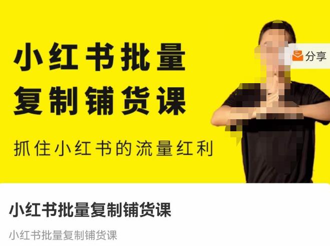张宾·小红书批量复制铺货课,抓住小红书的流量红利 (更新2023年2月)-八爪鱼资源库