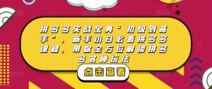 拼多多实战宝典“初级到高手”，新手小白必看拼多多课程，带你全方位解读拼多多各种玩法-八爪鱼资源库