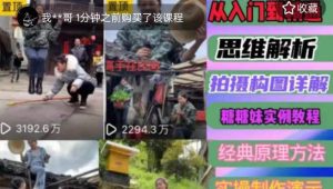 东方糖糖妹抖音短视频全套实战课思维+拍摄+剪辑+运营，从入门到精通-八爪鱼资源库