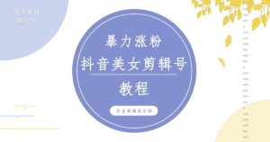 抖音快手暴力涨粉美女混剪视频教程，百分百过原创图片教程！附带违规申诉方法-八爪鱼资源库
