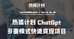 热狐计划：王大陆ChatGpt多重变现实操课，多种模式快速变现-八爪鱼资源库