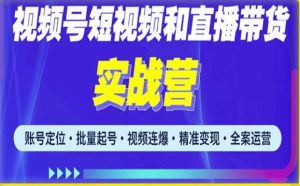 2023最新微信视频号引流和变现全套运营实战课程，小白也能玩转视频号短视频和直播运营-八爪鱼资源库