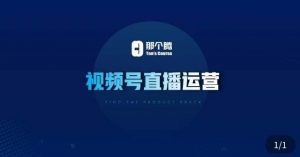 那个腾·视频号直播运营,视频号直播推流逻辑/流量渠道解析/直播起号攻略/直播实操技巧-八爪鱼资源库