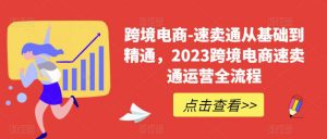 跨境电商-速卖通从基础到精通，2023跨境电商速卖通运营全流程-八爪鱼资源库