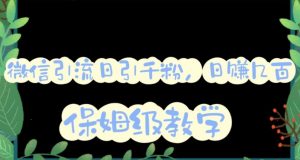 微信互推圈半自动引流方案，矩阵操作日引千人思路【详细视频教程】-八爪鱼资源库