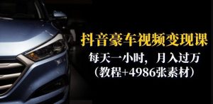 抖音豪车视频变现分享课：每天一小时，月入过万（教程+4986张素材）-八爪鱼资源库