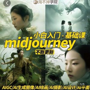 淘不掉学院·midjourney小白入门基础,AI摄影+AI设计+AI绘画-AIGC作图-八爪鱼资源库