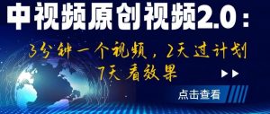 中视频原创视频2.0:3分钟一个视频,2天过计划,7天看效果【揭秘】-八爪鱼资源库
