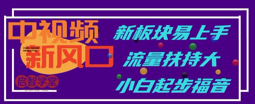 中视频新风口，新板块易上手，流量扶持大，小白起步福音【揭秘】-八爪鱼资源库