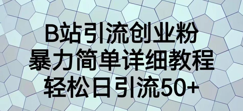 B站引流创业粉，暴力简单详细教程，轻松日引流50+【揭秘】-八爪鱼资源库