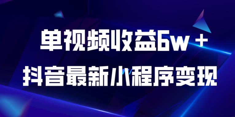 抖音最新小程序变现项目，单视频收益6w＋，小白可做【揭秘】-八爪鱼资源库