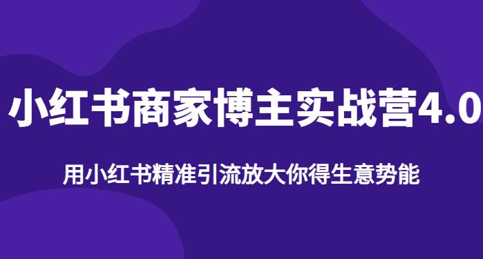【推荐】小红书商家博主精准引流实战营4.0,用小红书放大你的生意势能-八爪鱼资源库