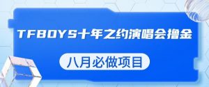 最新蓝海项目,靠最近非常火的TFBOYS十年之约演唱会流量掘金,八月必做的项目【揭秘】-八爪鱼资源库