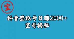 宝哥抖音壁纸号日赚2000+，不需要真人露脸就能操作【揭秘】-八爪鱼资源库