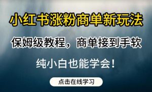 小红书涨粉商单新玩法,保姆级教程,商单接到手软,纯小白也能学会【揭秘】-八爪鱼资源库