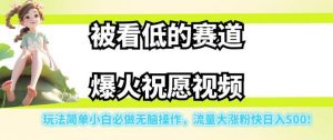 被看低的赛道爆火祝愿视频，玩法简单小白必做无脑操作，流量大涨粉快日入500-八爪鱼资源库