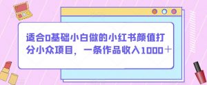 适合0基础小白做的小红书颜值打分小众项目，一条作品收入1000＋【揭秘】-八爪鱼资源库