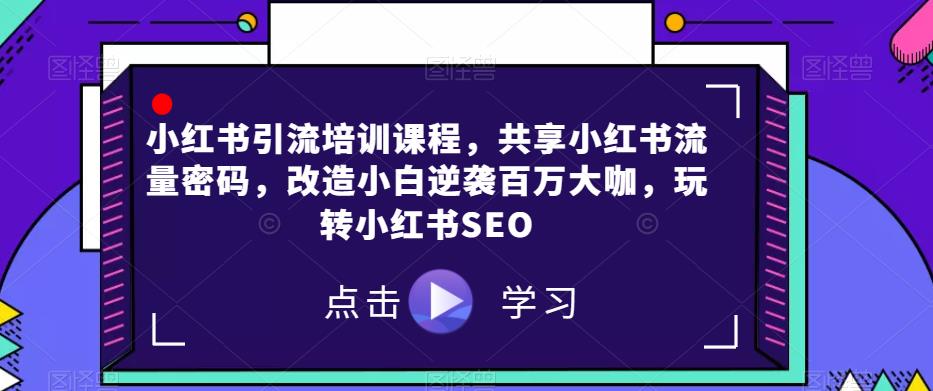 小红书引流培训课程,共享小红书流量密码,改造小白逆袭百万大咖,玩转小红书SEO-八爪鱼资源库