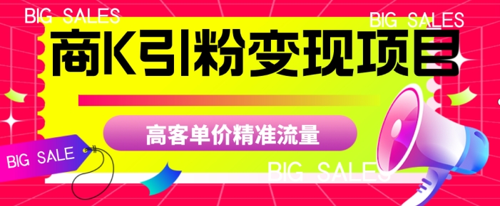 商K引粉变现项目,高客单价精准流量【揭秘】-八爪鱼资源库