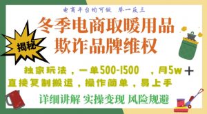 利用电商平台冬季销售取暖用品欺诈行为合理制裁店铺，单日入900+【仅揭秘】-八爪鱼资源库