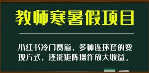 小红书冷门赛道，教师寒暑假项目，多种连环套的变现方式，还能矩阵操作放大收益【揭秘】-八爪鱼资源库