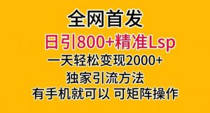 全网首发！日引800+精准老色批，一天变现2000+，独家引流方法，可矩阵操作【揭秘】-八爪鱼资源库