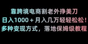 靠跨境电商割老外挣美刀，日入1000＋月入几万轻轻松松！多种变现方式，落地保姆级教程【揭秘】-八爪鱼资源库