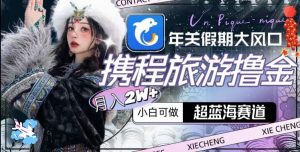 年关假期大风口，携程旅游撸金，超蓝海赛道,月入2w+【揭秘】-八爪鱼资源库