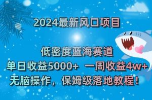 2024最新风口项目，低密度蓝海赛道，单日收益5000+，一周收益4w+！【揭秘】-八爪鱼资源库