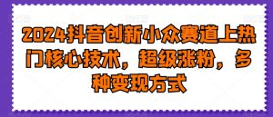 2024抖音创新小众赛道上热门核心技术，超级涨粉，多种变现方式【揭秘】-八爪鱼资源库