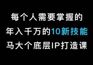 马大个的IP底层逻辑课,每个人需要掌握的年入千万的10新技能,约会底层IP打造方法!-八爪鱼资源库
