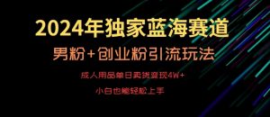 2024年独家蓝海赛道，成人用品单日卖货变现4W+，男粉+创业粉引流玩法，不愁搞不到流量【揭秘】-八爪鱼资源库