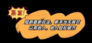 短剧最新玩法，新手当天就可以有收入，收入轻松破万【揭秘】-八爪鱼资源库