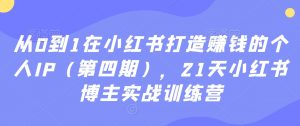 从0到1在小红书打造赚钱的个人IP（第四期），21天小红书博主实战训练营-八爪鱼资源库