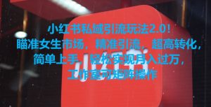 小红书私域引流玩法2.0！瞄准女生市场，精准引流，超高转化，简单上手【揭秘】-八爪鱼资源库