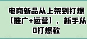 电商新品从上架到打爆【推广+运营】，新手从0打爆款-八爪鱼资源库