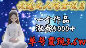 天选之人炼金项目,一个作品涨粉5000+,单号变现3.6w【揭秘】-八爪鱼资源库