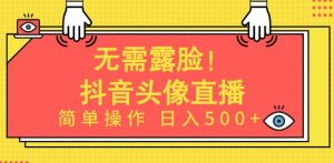 无需露脸，Ai头像直播项目，简单操作日入500+【揭秘】-八爪鱼资源库