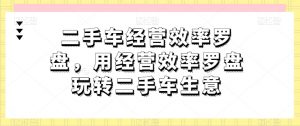 二手车经营效率罗盘，用经营效率罗盘玩转二手车生意-八爪鱼资源库