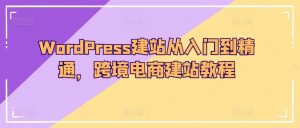 WordPress建站从入门到精通，跨境电商建站教程-八爪鱼资源库