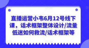 直播运营小韦6月12号线下课，话术框架整体设计/流量低迷如何救流/话术框架等-八爪鱼资源库