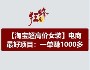 淘宝超高价女装项目,电商最好赛道,一单赚1000多-八爪鱼资源库