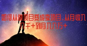 如何从做项目变成卖项目,从月收入几千到月入几万【揭秘】-八爪鱼资源库